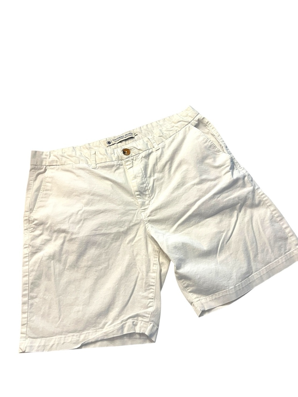 Southern Proper Bluff Shorts Men's White Cotton Chino Shorts Sz 38